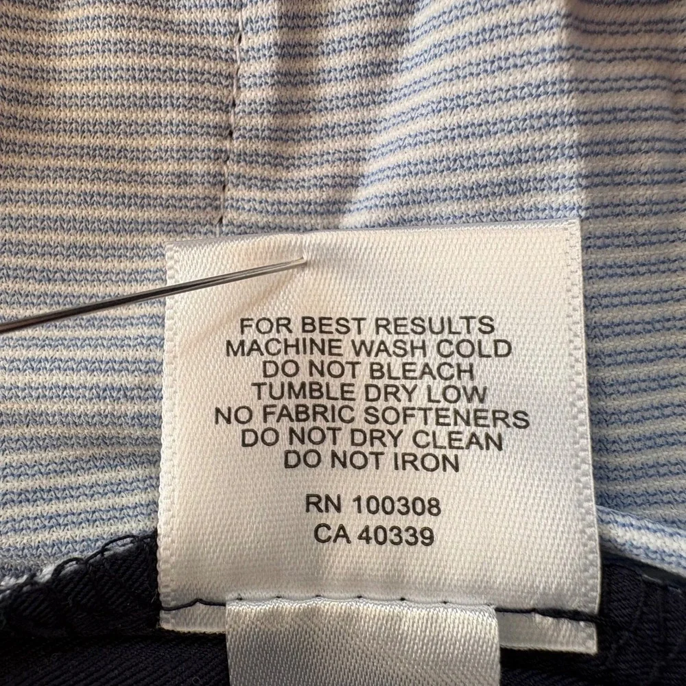 Peter Millar Mens 33x32 Navy Blue Golf Performance Pants Flat Front Casual Chino